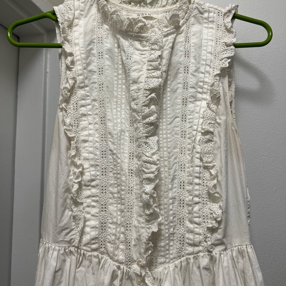 Doen White Cotton Poplin Eyelet Midi Dress - Picture 5 of 7